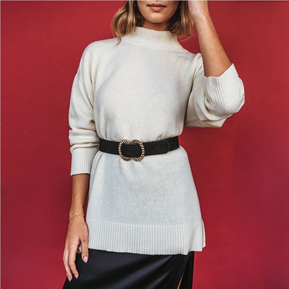 Poppy Barley Retreat Respun Mockneck - Size S in colour Pearl - Picture 2 of 4